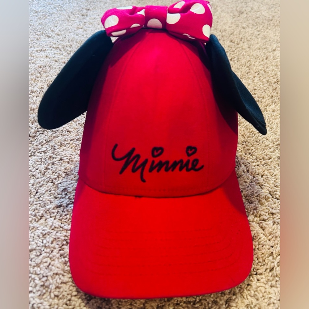 Disney‎ Minnie Mouse Red Baseball Cap with Bow & Ears